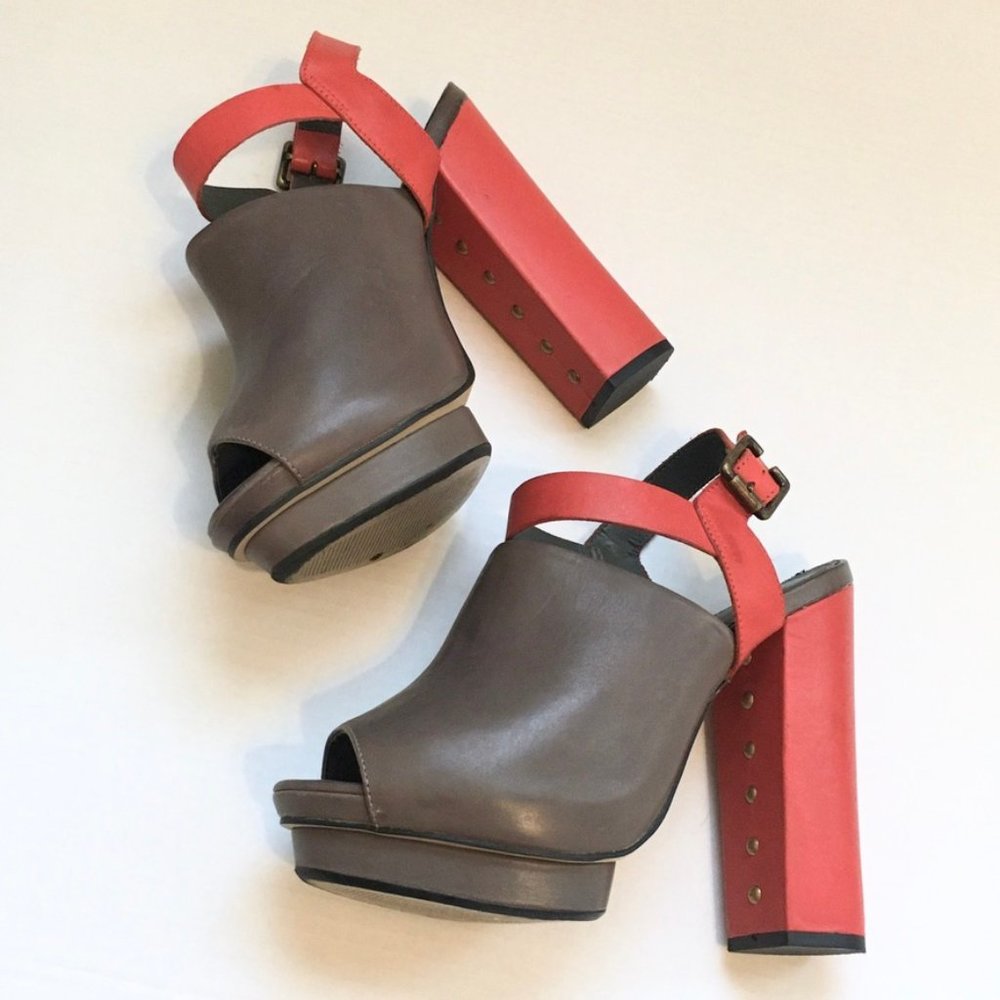 Topshop Brazilian Leather Platform Heels 9.5